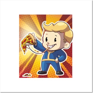 Vault Boy with Pizza Posters and Art